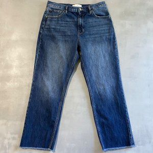 Kancan Jeans womens 13 boyfriend 32 x 27 raw cuff high rise blue
